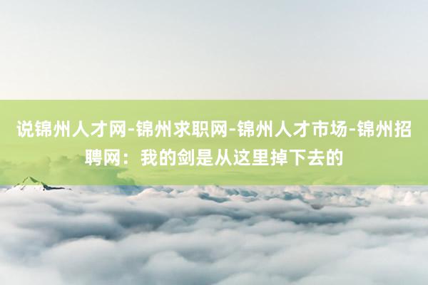 说锦州人才网-锦州求职网-锦州人才市场-锦州招聘网：我的剑是从这里掉下去的